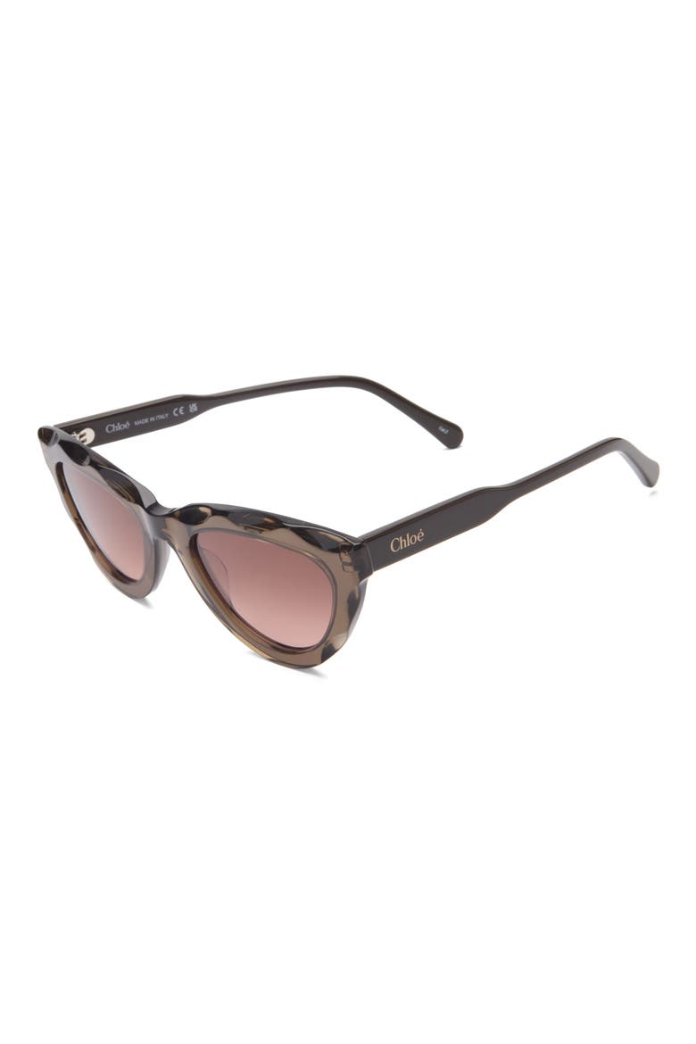 52mm Cat Eye Sunglasses, Alternate, color, BROWN BROWN COPPER