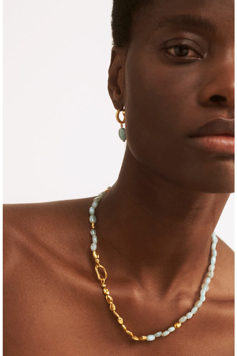 Rio Beaded Necklace, Alternate, color, YELLOW GOLD