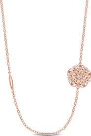 Julianna B. Diamond Station Floral Necklace 18k Rose Gold