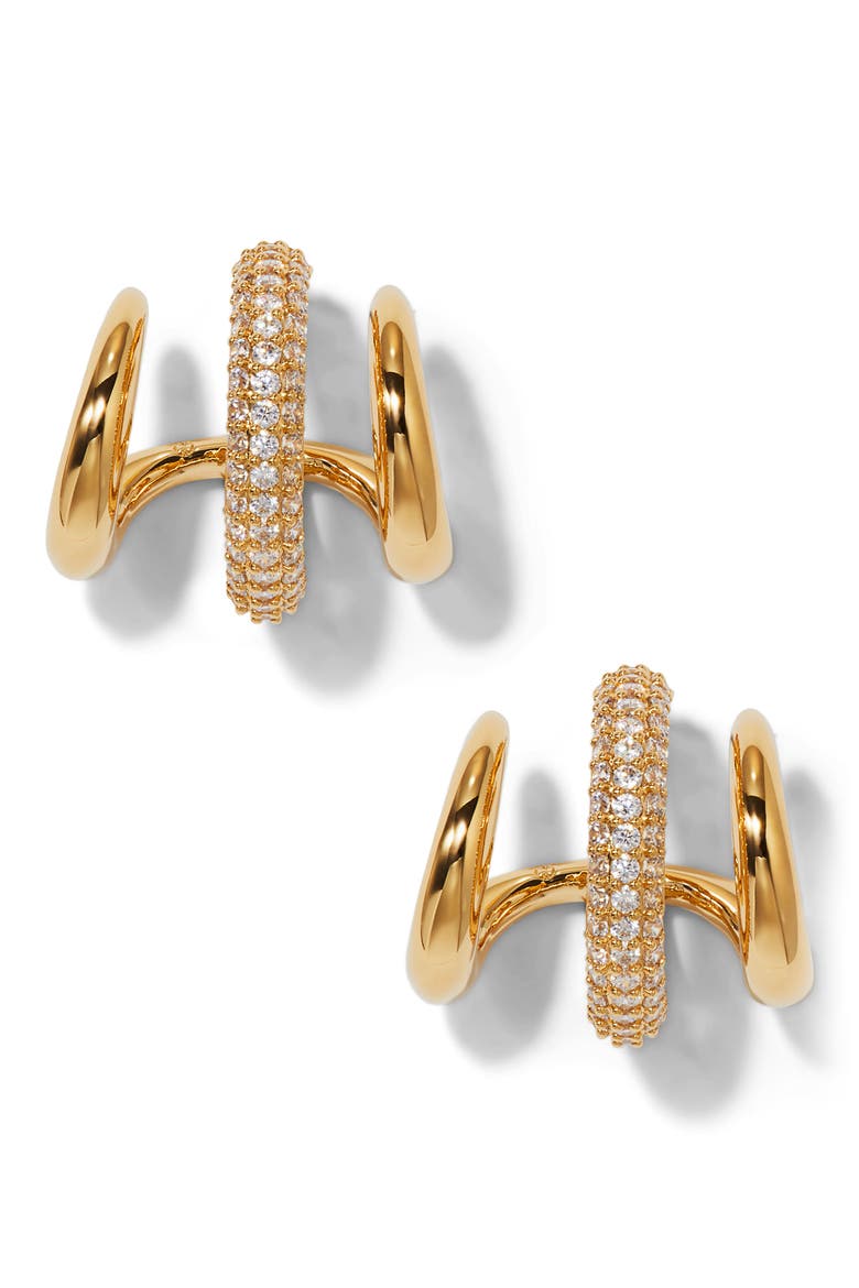 Alma Illusion Hoop Earrings, Main, color, GOLD