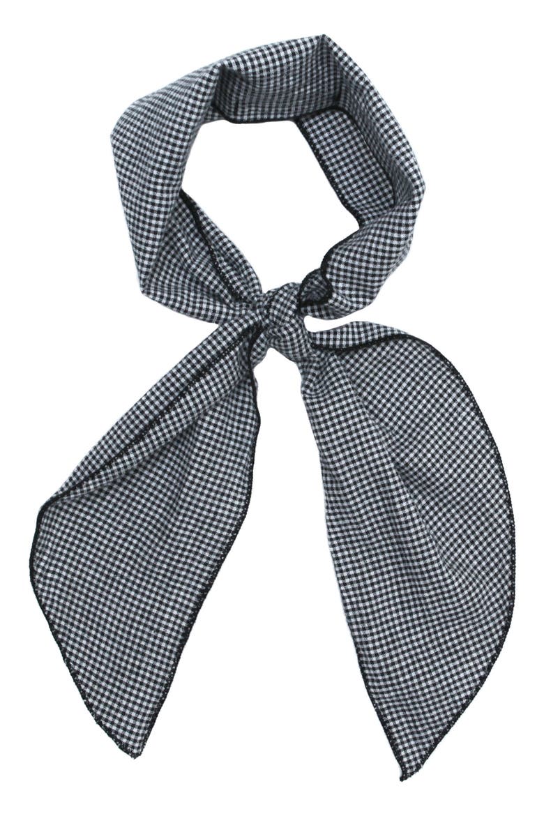 Charm Gigi Gingham Scarf, Main, color, BLACK