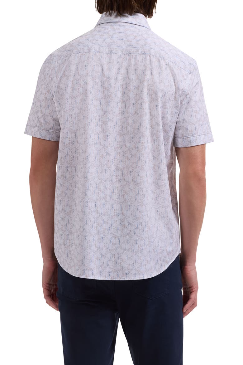 Miles OoohCotton® Sketched Guitar Print Short Sleeve Button-Up Shirt, Alternate, color, SAND