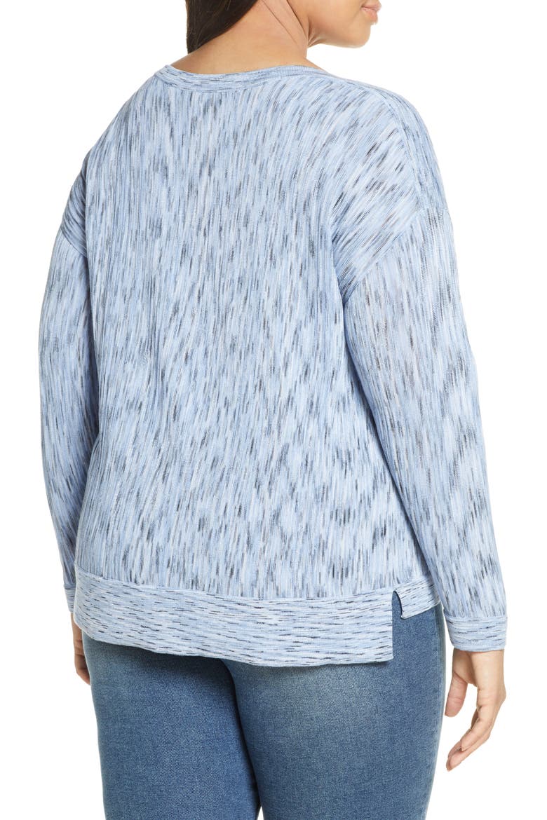 Mottled Stripe Pullover, Alternate, color, LIGHT SKY