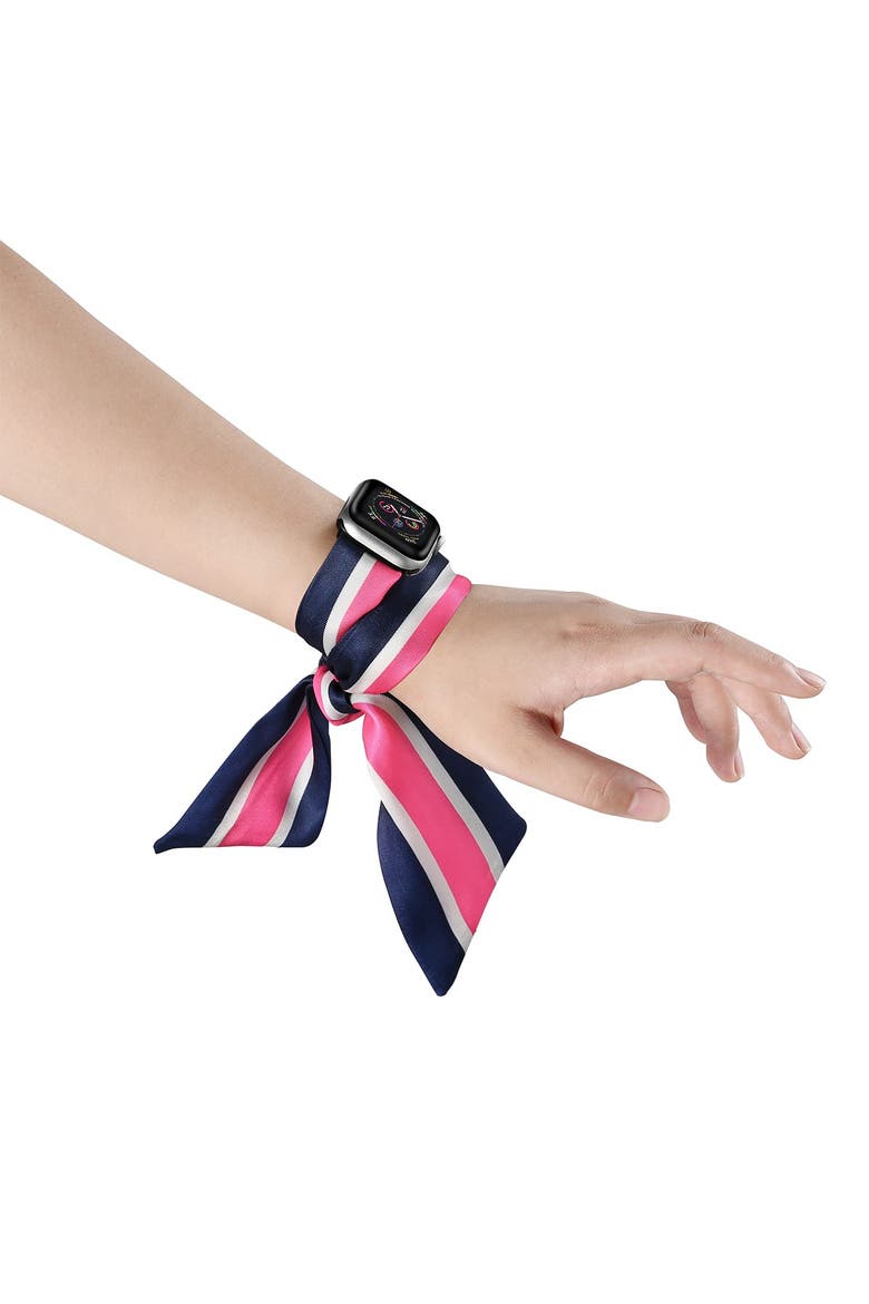 Stripe Silk Scarf 38mm/40mm Apple Watch 1/2/3/4 Band, Main, color, STRIPE