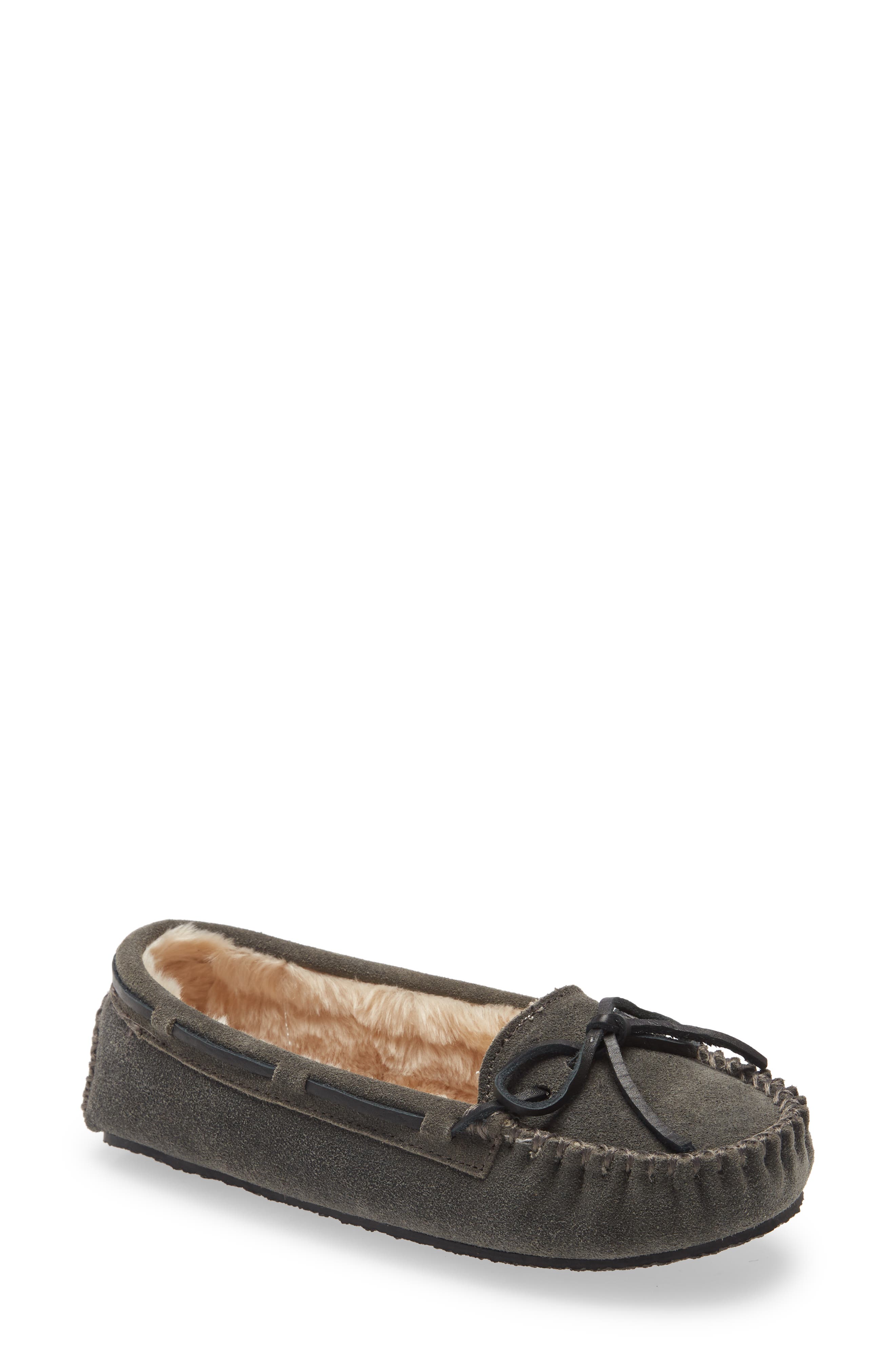 Minnetonka Cally Slipper, Alternate, color, Grey Suede