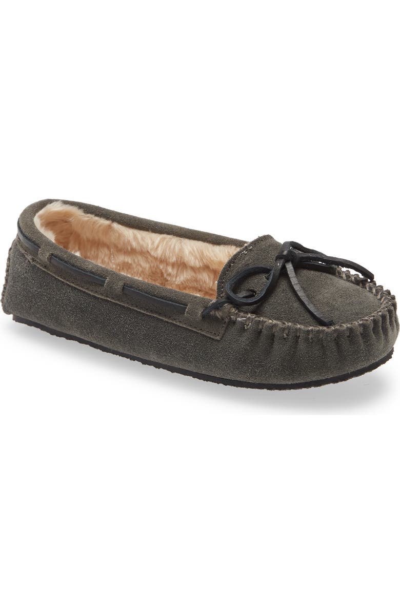Minnetonka Cally Slipper, Alternate, color, Grey Suede