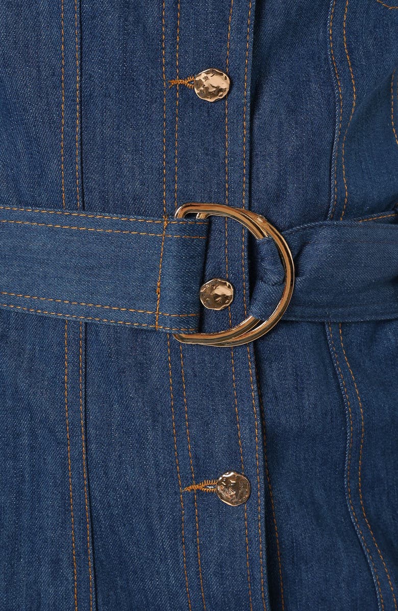 Petal & Pup Parker Sleeveless Denim Mini Shirtdress, Alternate, color, Denim