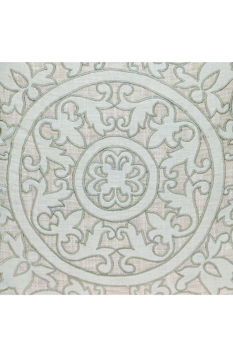 PARKLAND COLLECTION Fleura Embroidered Throw Pillow, Alternate, color, Beige