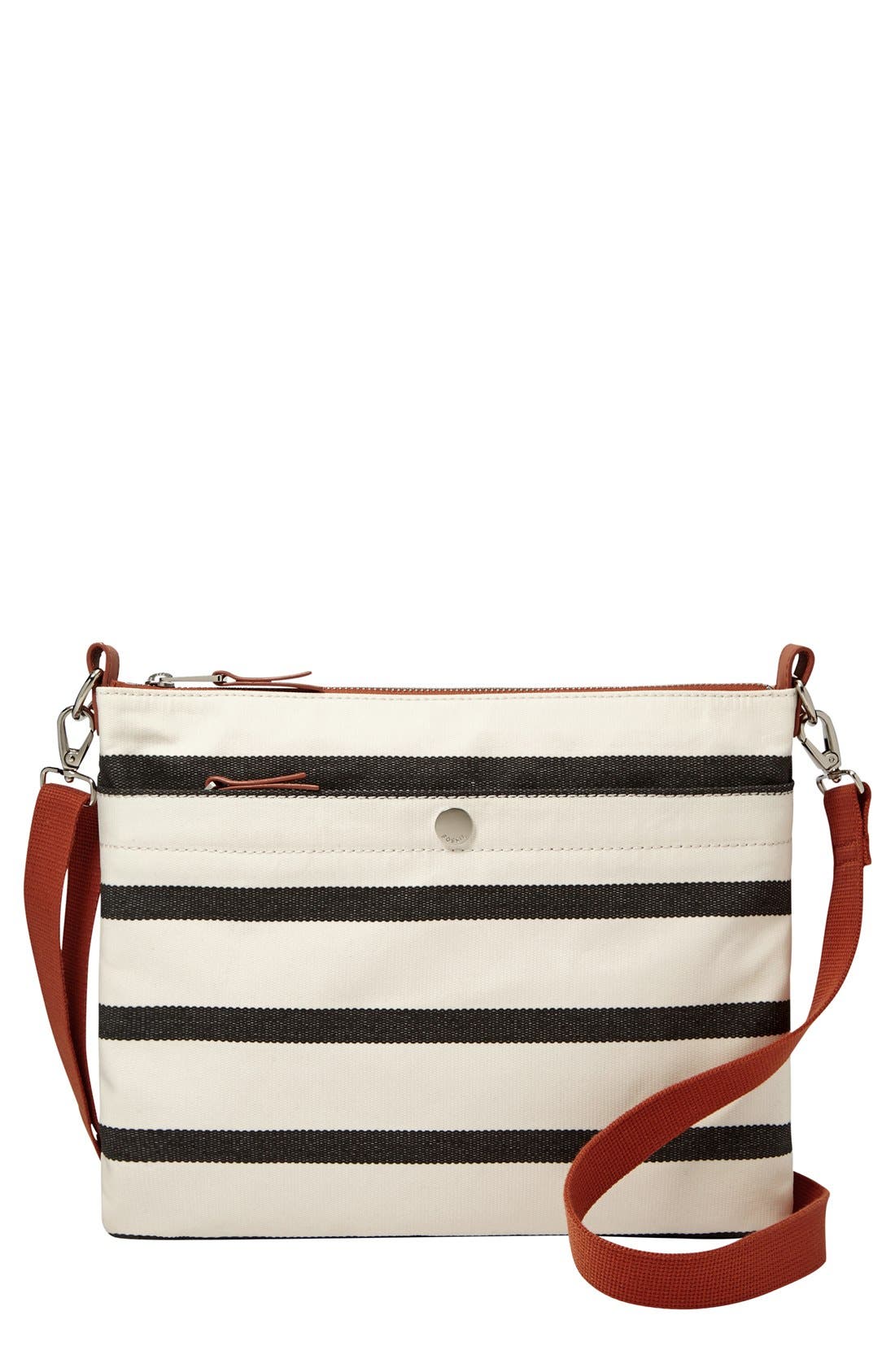 'Key-Per' Crossbody, Main, color, NAVY STRIPE