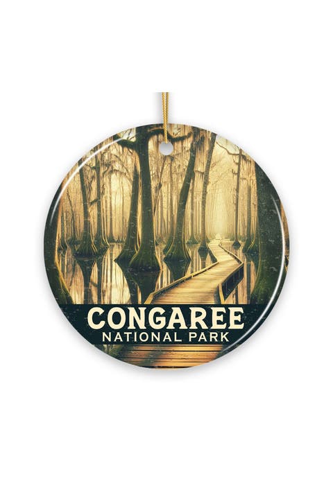 Congaree Cypress Swamp Boardwalk Ceramic Ornament