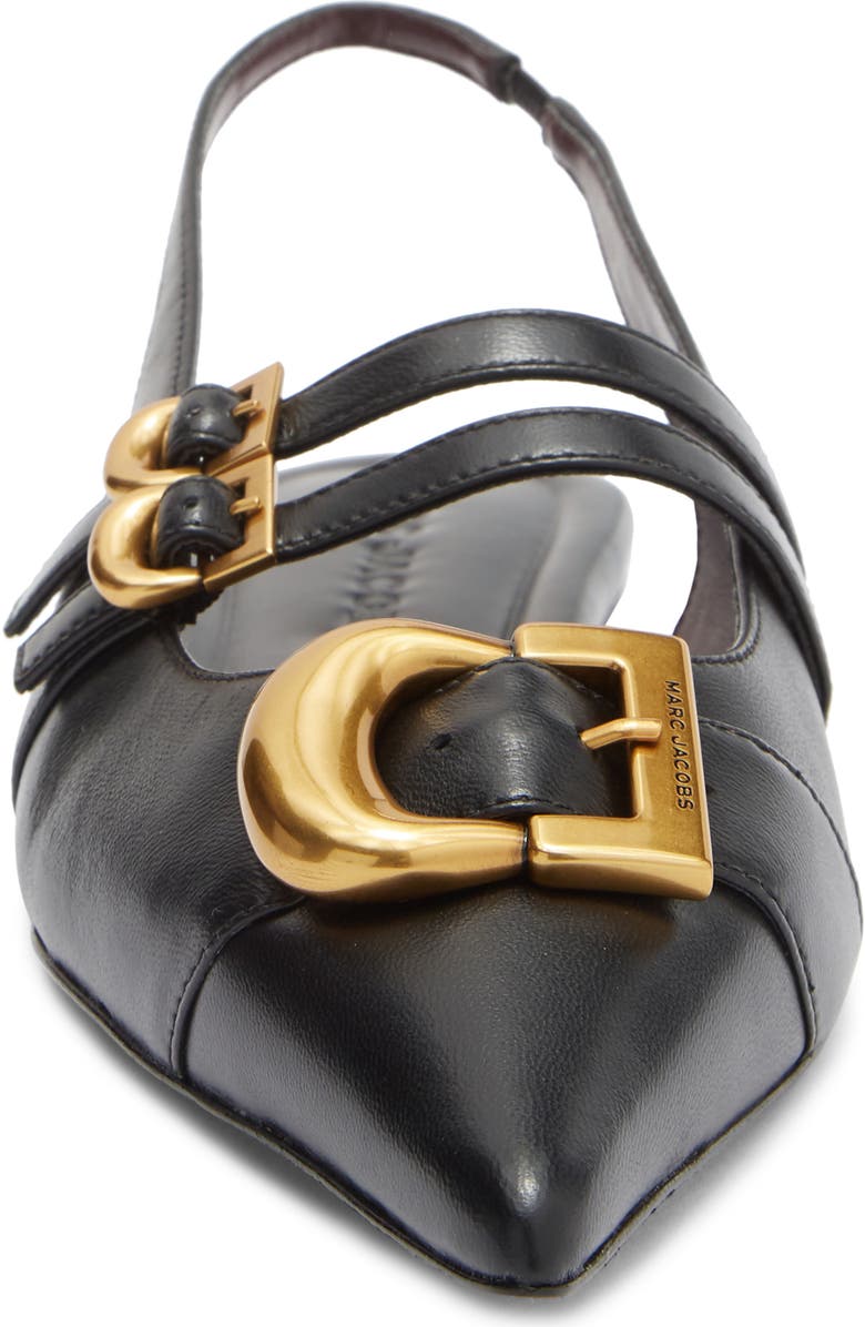 Marc Jacobs The Doll Pointed Toe Slingback Flat, Alternate, color, Black