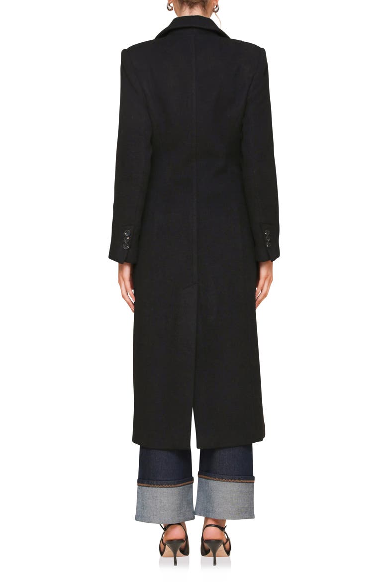 Cutaway Tailored Maxi Coat, Alternate, color, BLACK