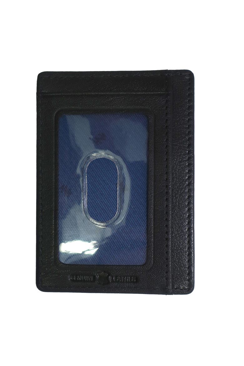 Genuine Leather ID Wallet with Epoxy Logo, Alternate, color, Black
