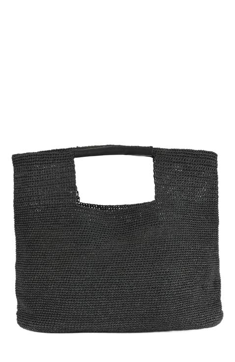 Carlotta Hand Woven Shoulder Bag with Leather Straps