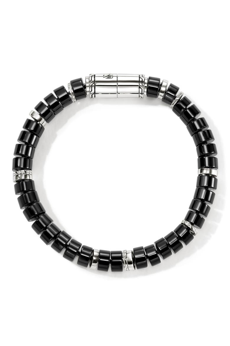 Heishi Beaded Bracelet, Alternate, color, SILVER