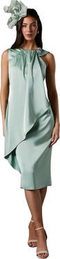 Coast Sleeveless Satin Frill Midi Dress
