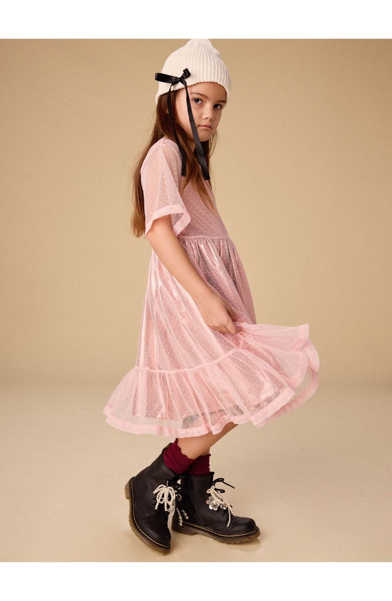 Tea Collection Layered Tulle & Foil Dress, Alternate, color, Cherry Blossom