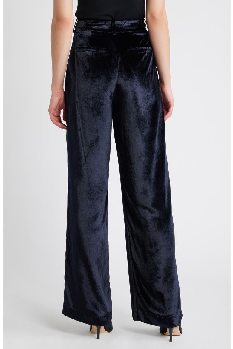 Chateau High Waist Wide Leg Velvet Pants, Alternate, color, MIDNIGHT