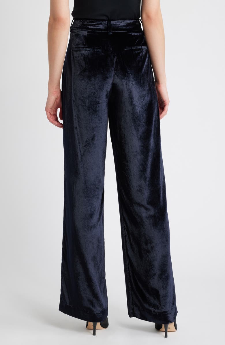 PAIGE Chateau High Waist Wide Leg Velvet Pants, Alternate, color, Midnight