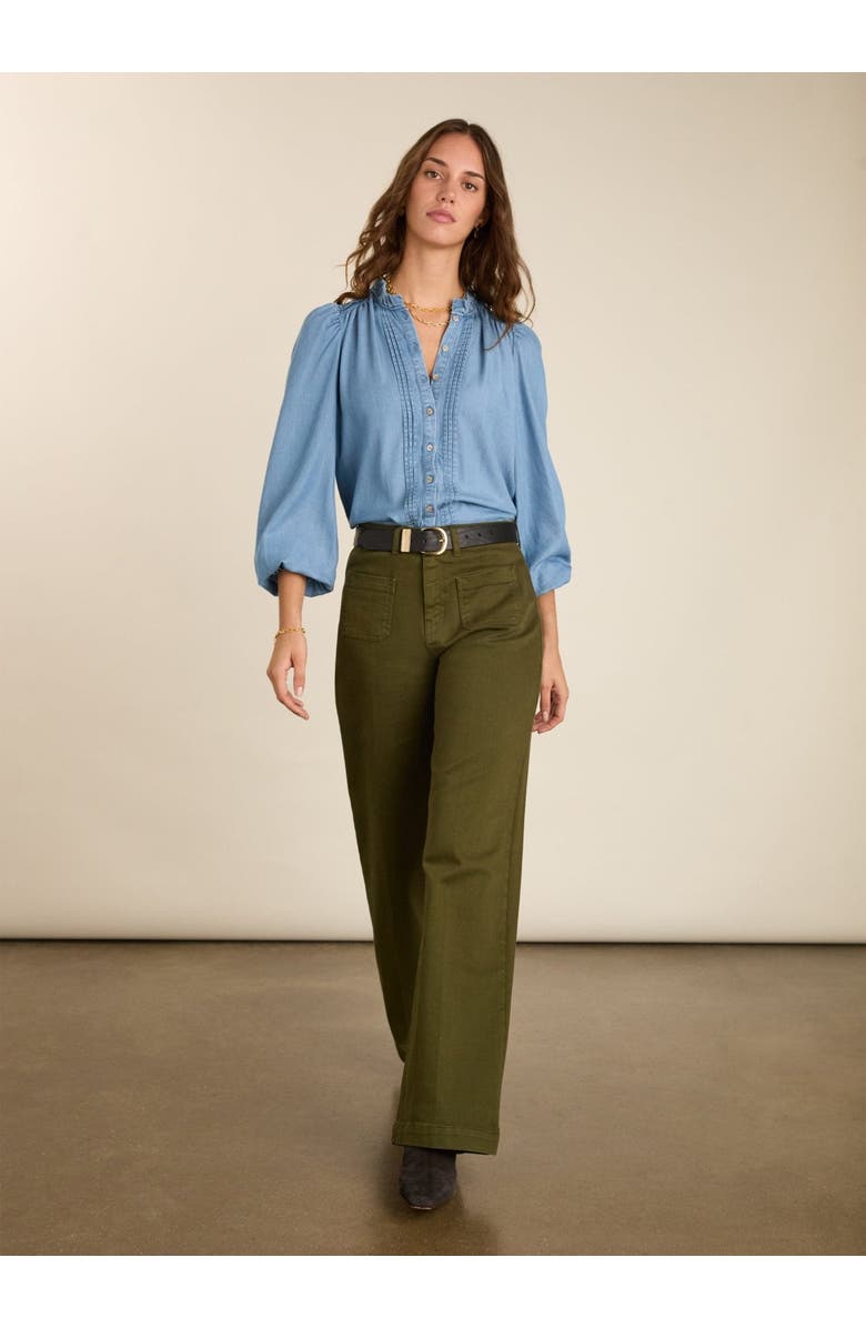 Baukjen Robyn Denim Wide-Leg Stretch Jeans, Alternate, color, Dark Olive