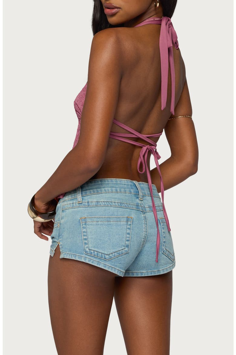 Butterfly Sequin Open Back Halter Top, Alternate, color, MAUVE