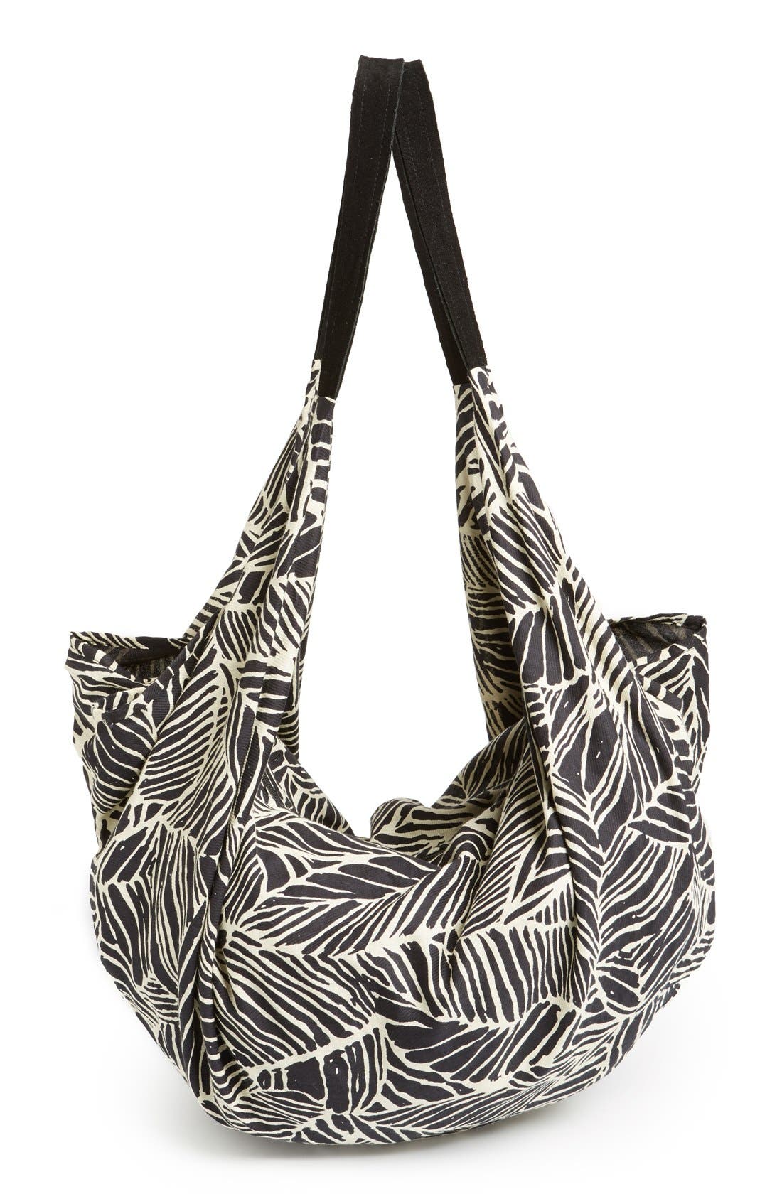 'Mixed Signals' Print Slouchy Tote, Alternate, color, BLACK/ WHITE