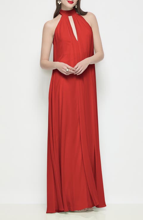 Lina Halter Neck Maxi Gown