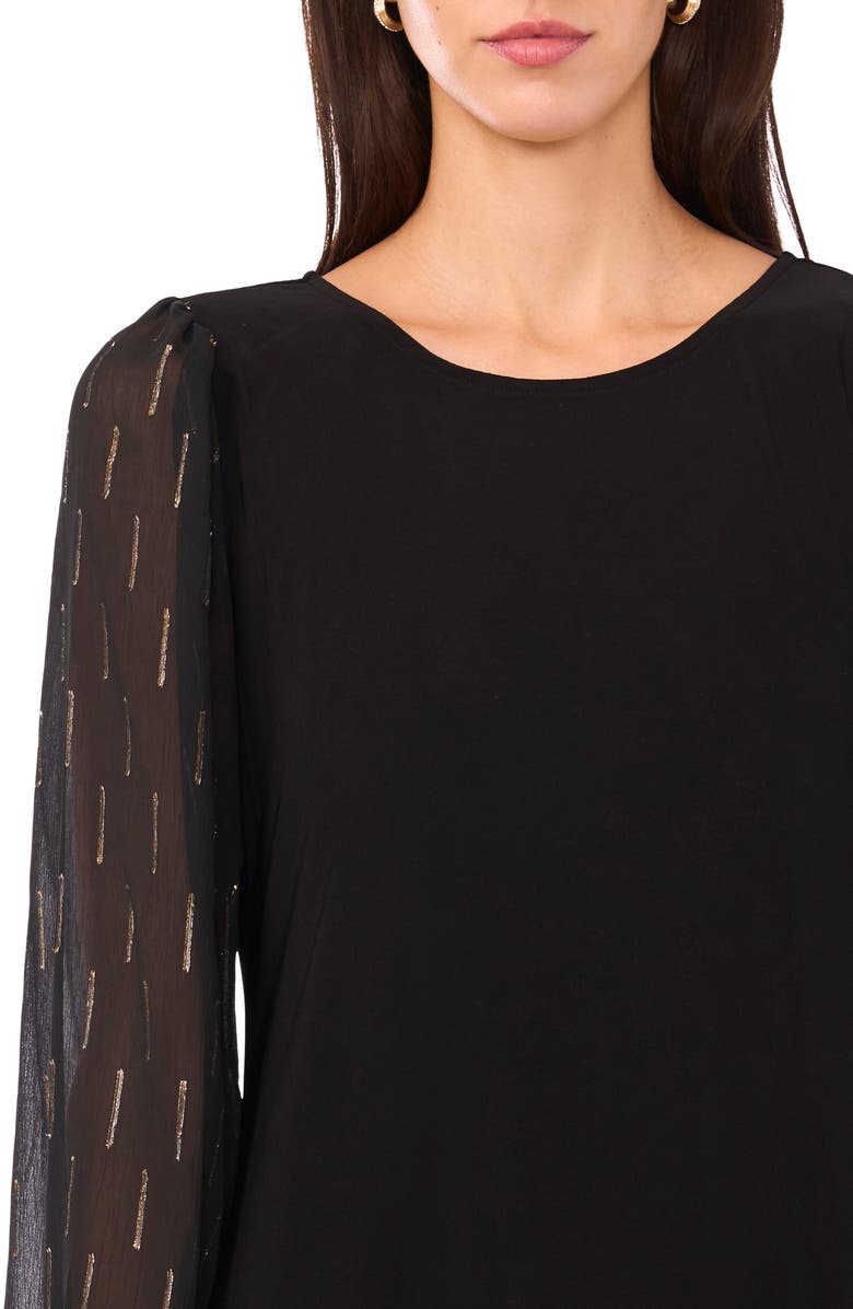 Halogen<sup>®</sup> Balloon Sleeve Shift Dress, Alternate, color, Rich Black 060