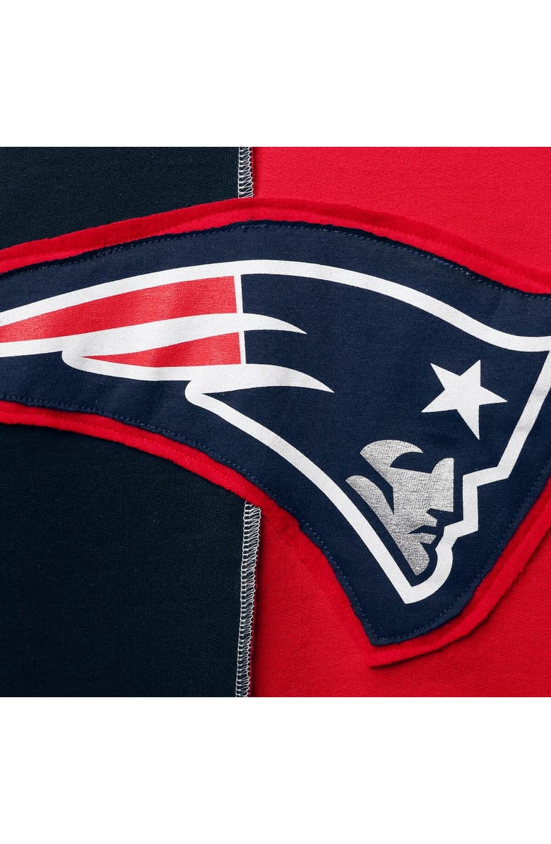 REFRIED APPAREL Men's Refried Apparel Navy/Red New England Patriots Sustainable Split Center Pullover Sweatshirt, Alternate, color, 