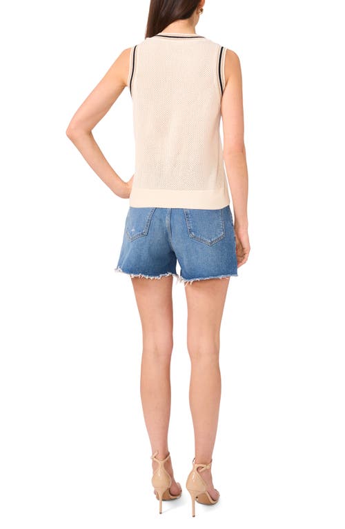 VINCE CAMUTO VINCE CAMUTO TIPPED MESH TANK SWEATER 