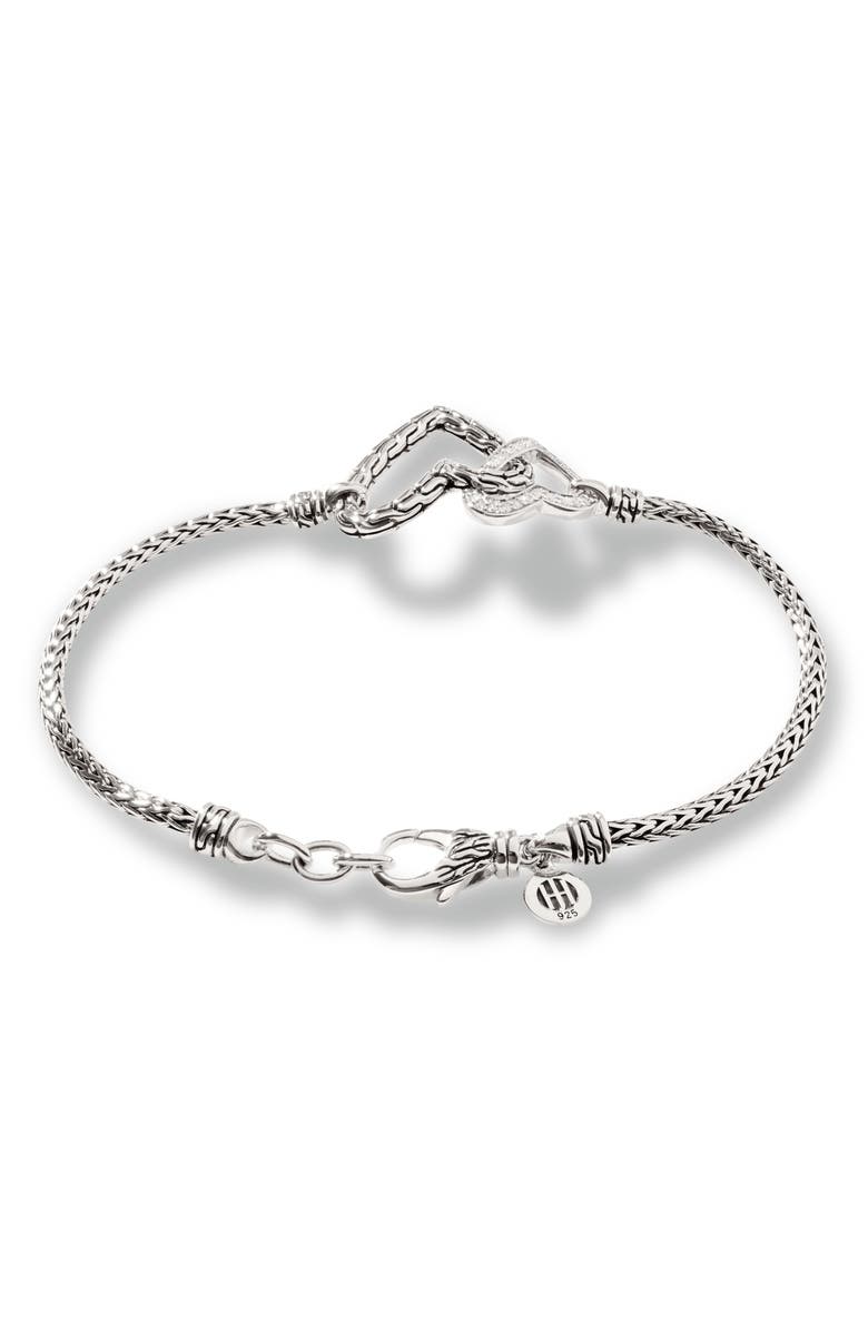 John Hardy Manah Interlocking Pavé Diamond Heart Bracelet, Alternate, color,
