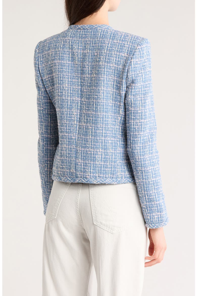 Emilia Dome Button Tweed Jacket, Alternate, color, COBALT MULTI