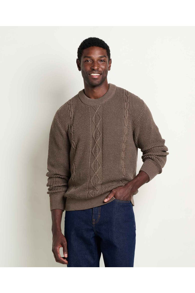 Butte Crew Patterned Sweater, Main, color, Teak