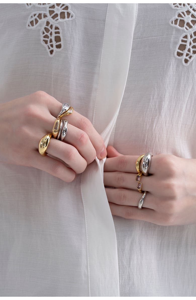 Zynnia Collective Dome Slim Ring, Alternate, color, Gold