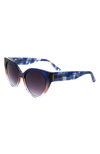 Oscar De La Renta 54mm Cat Eye Sunglasses In Blue Tan Gradient