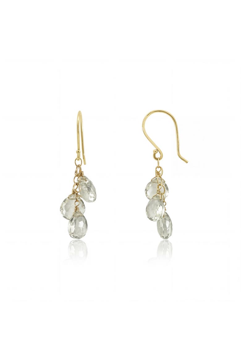 Green Amethyst Bead Dangle Earrings, Main, color, Green Amethyst