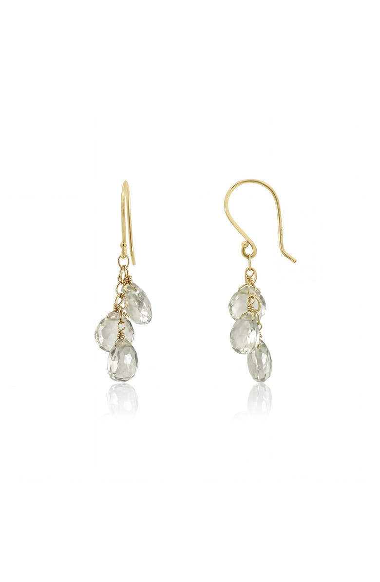The Lovery Fine Jewelry Green Amethyst Bead Dangle Earrings, Main, color, Green Amethyst