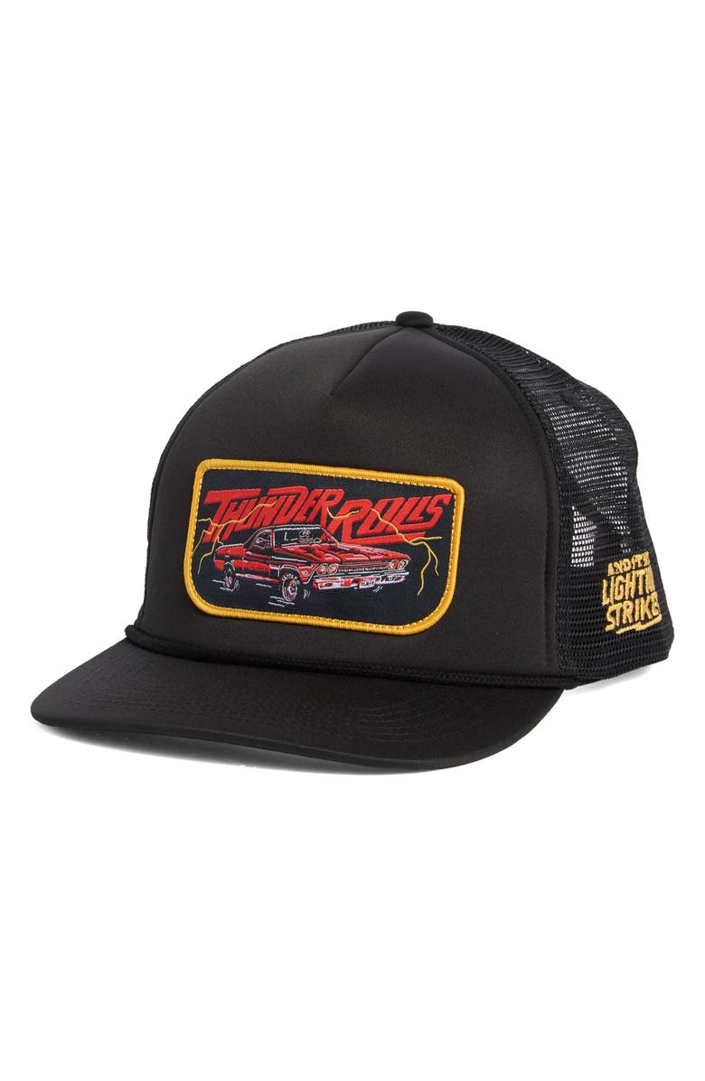 SENDERO PROVISIONS CO. Thunder Rolls Trucker Hat, Main, color, Black