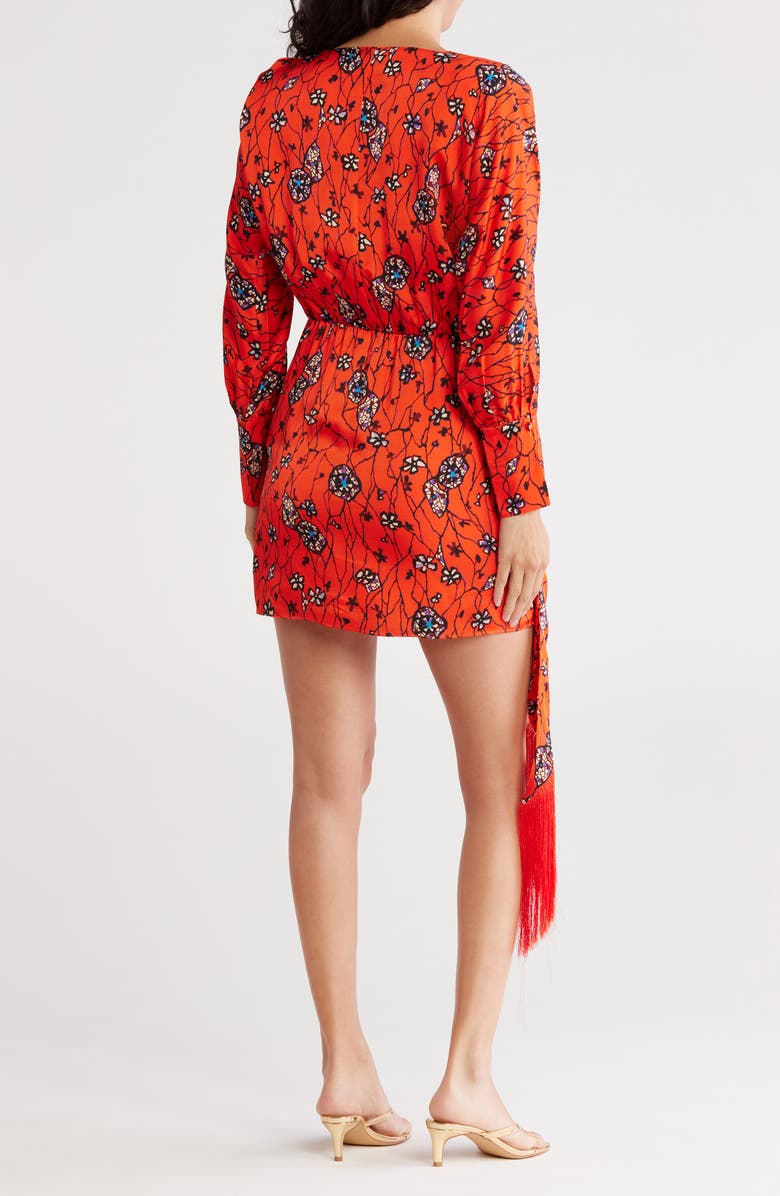 Joie Ronnie Front Wrap Long Sleeve Minidress, Alternate, color, Ponciana Multi