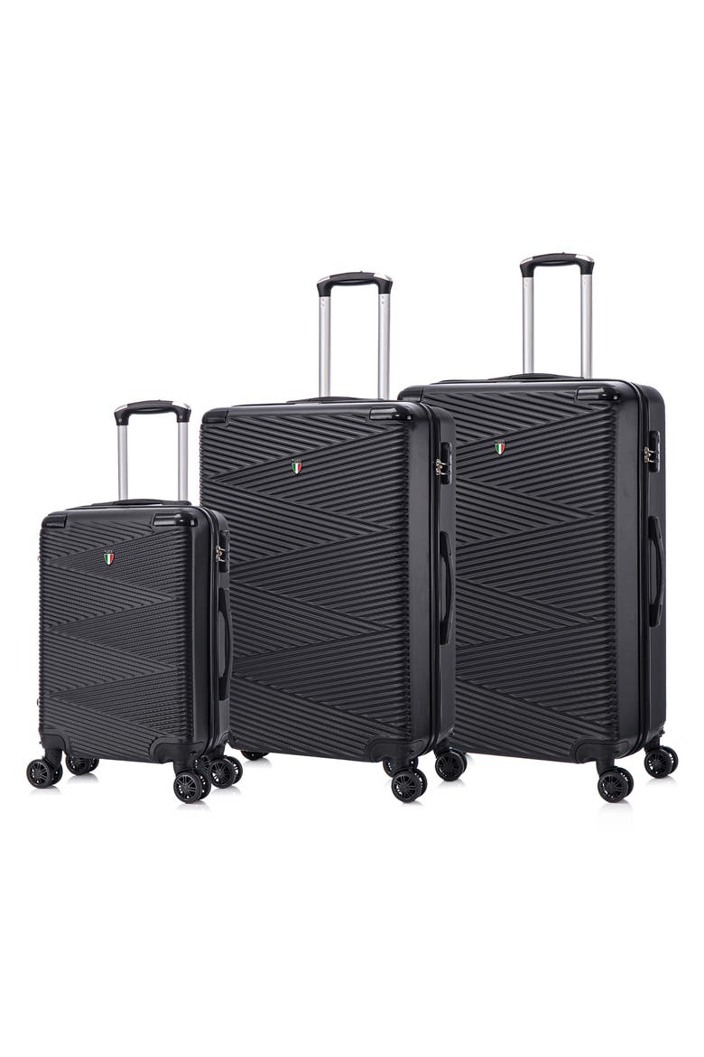 Avenza Hardshell 3-Piece Spinner Luggage Set, Main, color, BLACK