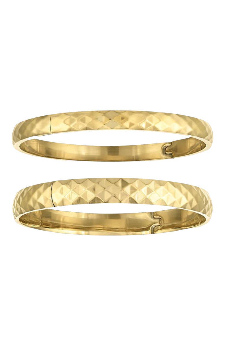BEN ONI Diamond-cut Polished Bangle Set, Main, color, Gold