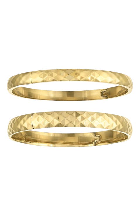 Diamond-cut Polished Bangle Set