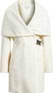 Via Spiga Hooded Wool Blend Belted Coat