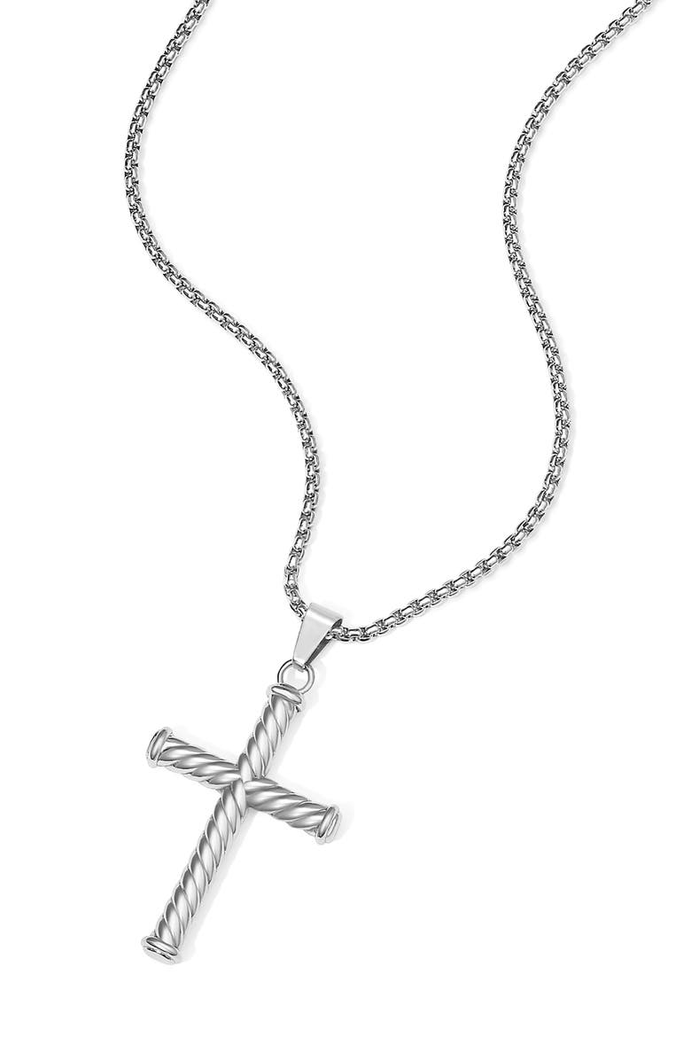 Brook and York Men's Twisted Cross Pendant Necklace, Alternate, color, 