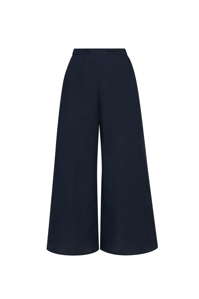 The Gauze Wide Leg Pant, Main, color, Navy