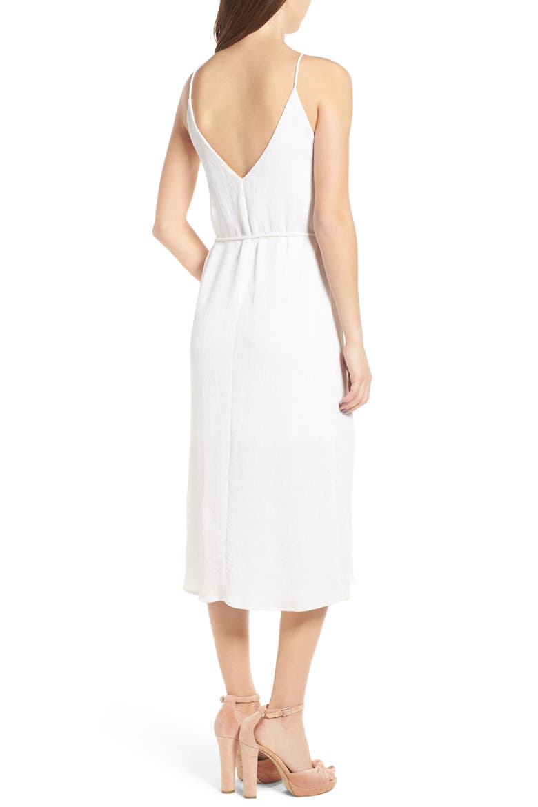 Tie Waist Midi Dress, Alternate, color, OFF WHITEDNU