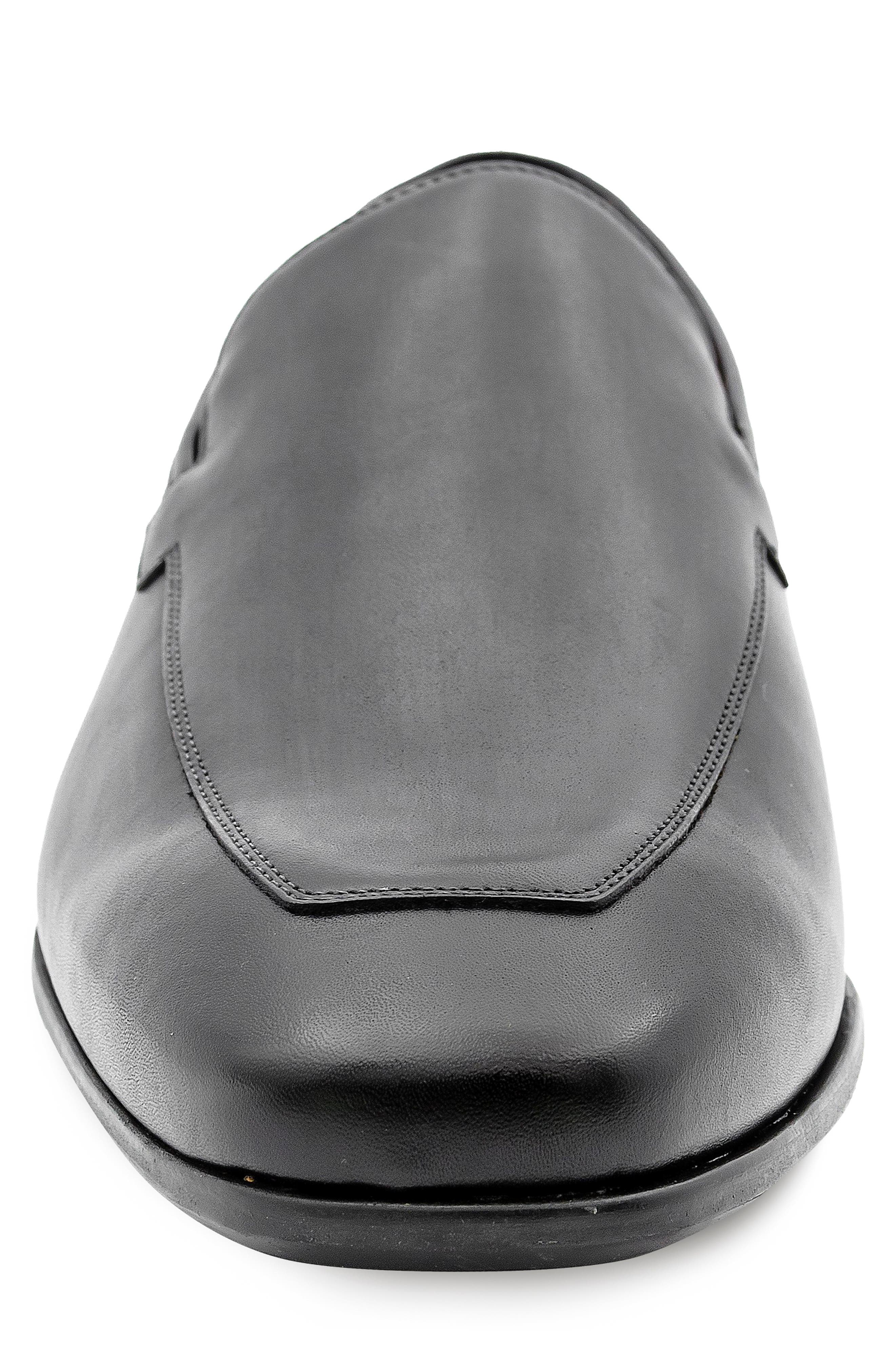 Mezlan Apron Toe Leather Loafer, Alternate, color, Black