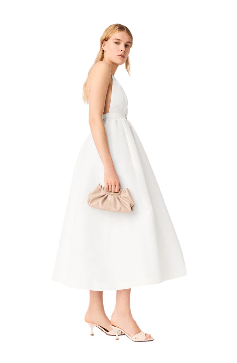 maje Jewelled taffeta maxi dress, Alternate, color, White