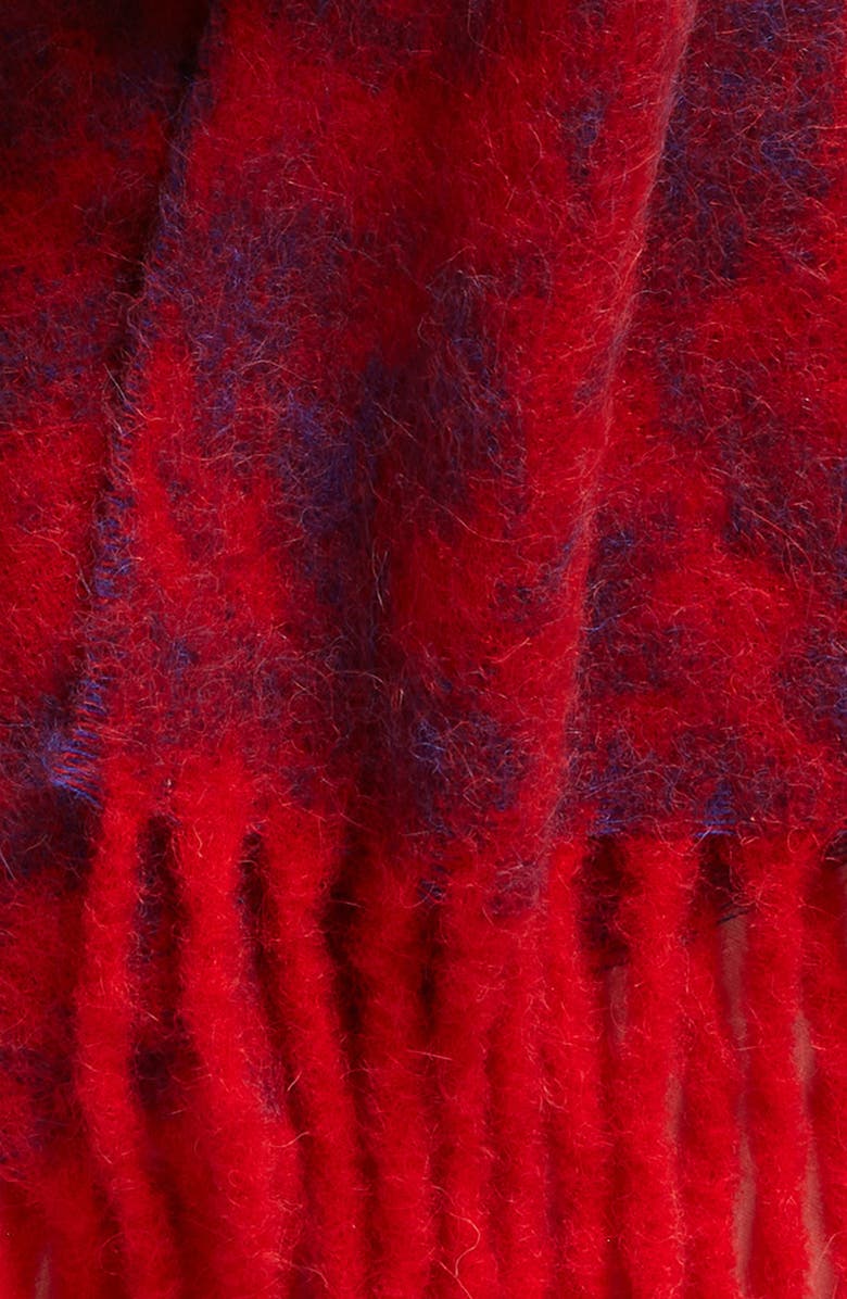 Burberry Water Rose Alpaca, Mohair & Wool Blend Fringe Scarf, Alternate, color, Pillar