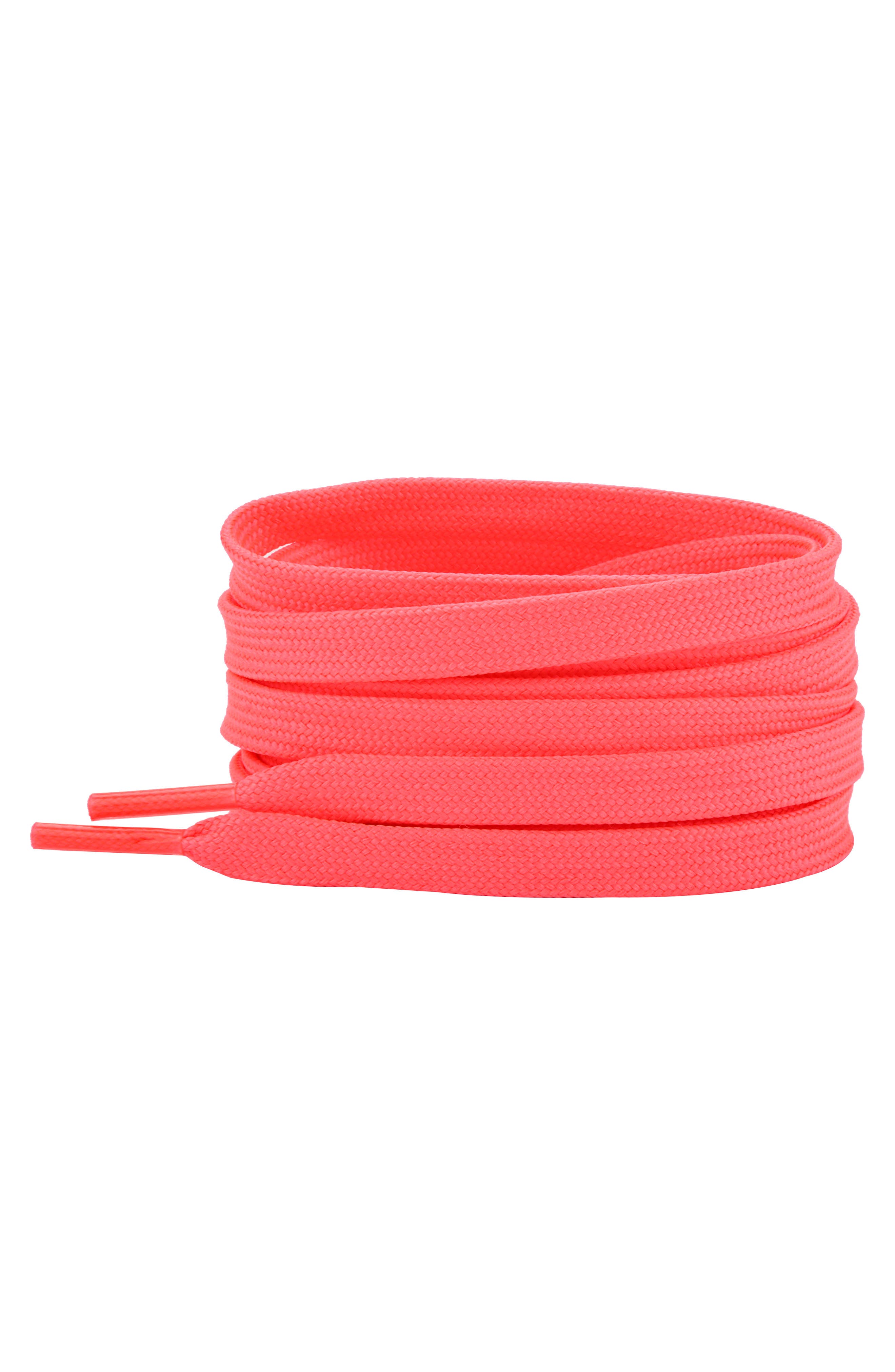 63-Inch Premium Flat Shoelaces, Main, color, NEON PINK